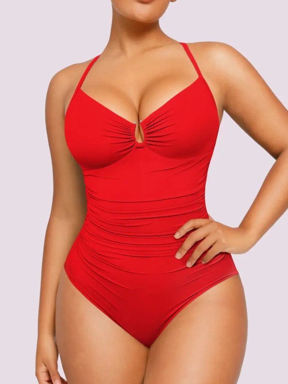 Shapellx U-Ring Tummy Control Womens One Piece Swimsuit